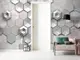 fototapet-3d-hexagoane-metalice-5482
