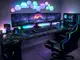 mobilier gaming cu blat marmura holografica