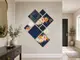 stickere perete geometrice albastre cu motive florale