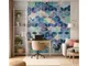 tapet birou model geometric albastru