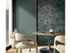 tapet living verde intens cu frunze tropicale