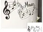 Sticker perete Portativ cu note muzicale, Folina, autoadeziv, negru