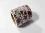 Set 3 role washi tape, bandă adezivă cu flori rosii,15 mmx10 m