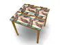 Autocolant blat masă, model frunze retro, 100 x 100 cm, racletă inclusă