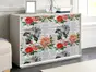 Autocolant decorativ, model ziar cu flori multicolor, 100 cm lățime