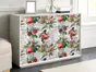 Autocolant decorativ, model ziar cu flori nuanțe de roșu, 100 cm lățime