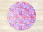 Covor antiderapant pentru animale de companie, model pisici violet, linoleum antiderapant, rotund