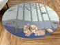 Covor antiderapant pentru cameră copii, din pvc, model animale în pădure, linoleum antiderapant, rotund