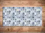 Covor antiderapant pentru bucătărie, din pvc, model Blue Tiles, linoleum antiderapant la rolă de 60x400 cm