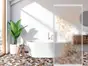 Folie geam cabină duş, Folina, sablare cu model floral, autoadezivă, rolă de 100x210 cm