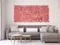 Oglindă decorativă Flower Blossom, Folina, culoare roșie, dimensiune oglindă 200x93 cm