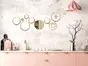Set 15 stickere oglindă cercuri, Folina, decoraţiune perete din oglindă acrilică aurie