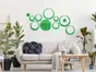 Set 15 stickere oglindă cercuri, Folina, decoraţiune perete din oglindă acrilică verde