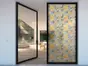 Folie sablare cu model flori galbene, Folina, pentru uşi din sticlă, rolă de 100x210 cm