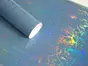 Autocolant marmură albastru oțel cu efect holografic, Magic Marble - 75x250 cm