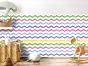 Autocolant de perete multicolor pentru camera copiilor, Folina, model în zig-zag, rolă de 50x130 cm