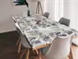 Autocolant blat masă, model ziar cu flori retro, 100 x 200 cm, racletă inclusă