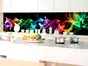 Autocolant perete backsplash, Dimex Black Smoke, negru cu model abstract multicolor, rezistent la apă şi căldură, rolă de 60x350 cm