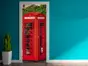 Autocolant uşă Cabină telefonică, Folina, culoare roşie, dimensiune autocolant 92x205 cm