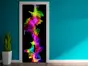 Autocolant uşă Plasă colorată, Folina, model multicolor, dimensiune autocolant 92x205 cm