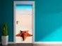 Autocolant uşă Stea de mare, Folina, model multicolor, dimensiune autocolant 92x205 cm