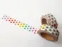 Bandă adezivă Washi Tape, Folina, model cu buline colorate, rolă bandă adezivă 15 mmx10 m