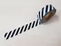 Bandă adezivă Washi Tape Zebra, model dungi oblice negre, 15 mm x 10 metri