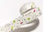 Bandă etanşare autoadezivă, Folina ETF07, alb opac cu imprimeu fructe colorate, rolă de 3,5 cm x 3,2 metri