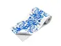 Set 3 borduri decorative autoadezive Bella, folie transparentă cu imprimeu floral albastru, role de 15 x 100 cm