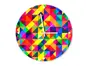 Ceas perete, Folina, model mozaic multicolor, 30 cm diametru