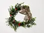 Coroniţă decorativă, Folina, flori artificiale şi fundă din iută, 25 cm