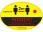 Stickere podea Recomandări Păstrează distanţa 7- set 3 bucăţi, 45x30cm