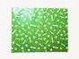 Covor antiderapant din vinil, verde cu model alb, 79 x 100 cm