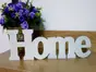 Decoraţiune din lemn Home, Folina, culoare albă, 32x10 cm