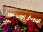 Decoraţiune din lemn şi acril bej Home sweet home
