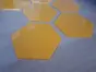 Decoraţiune perete Hexagon, Folina, din acril, aspect lucios, galben