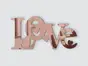 Decorațiune Love din oglindă bronz, Folina, accesoriu cu bandă dublu-adezivă, dimensiune decorațiune 30x15 cm