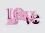 Decorațiune Love din oglindă roz, Folina, dimensiune decorațiune 30x15 cm