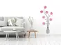 Decoraţiune oglindă Vază cu flori, Folina, culoare roz, dimensiune oglindă 1 m
