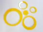 Set 12 stickere cercuri, decoraţiune perete din plexiglass galben lucios
