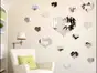Decoraţiune perete oglindă Inimi, Folina, oglindă acrilică, set 16 piese