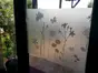 Folie geam electrostatică Blossom, d-c-fix, bordură decorativă cu efect de sablare, imprimeu floral gri, rolă de 45x300 cm