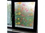 Folie geam autoadezivă Aida, sablare cu model floral multicolor, 120 cm lăţime