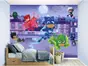 Fototapet copii Eroi în pijama PJ Masks, Walltastic, decorațiune multicoloră, dimensiune fototapet 304x244 cm