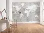 Fototapet harta lumii World relief, Komar, gri, 350x250 cm