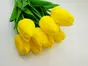 Lalele artificiale galbene, buchet cu 7 flori, 30 cm înălţime