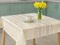 Faţă de masă impermeabilă Bayonne Taupe, d-c-fix, cu dungi bej nisipiu, 140 cm lăţime