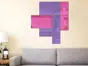 Oglindă decorativă Imani, Folina, din oglindă acrilică mov şi roz, model geometric