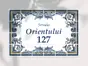 Placuță cu număr și adresă casă, model azulejos Lisabona, printare UV și text personalizat, 15x22 cm, bandă dublu adezivă inclusă