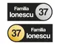 Plăcuță personalizată în două straturi și print UV pentru ușă cu numărul și numele dumneavoastră de familie, 25x10 cm